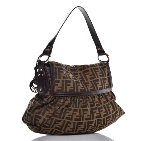 Tobacco Zucca Print Chef Medium Shoulder Bag 